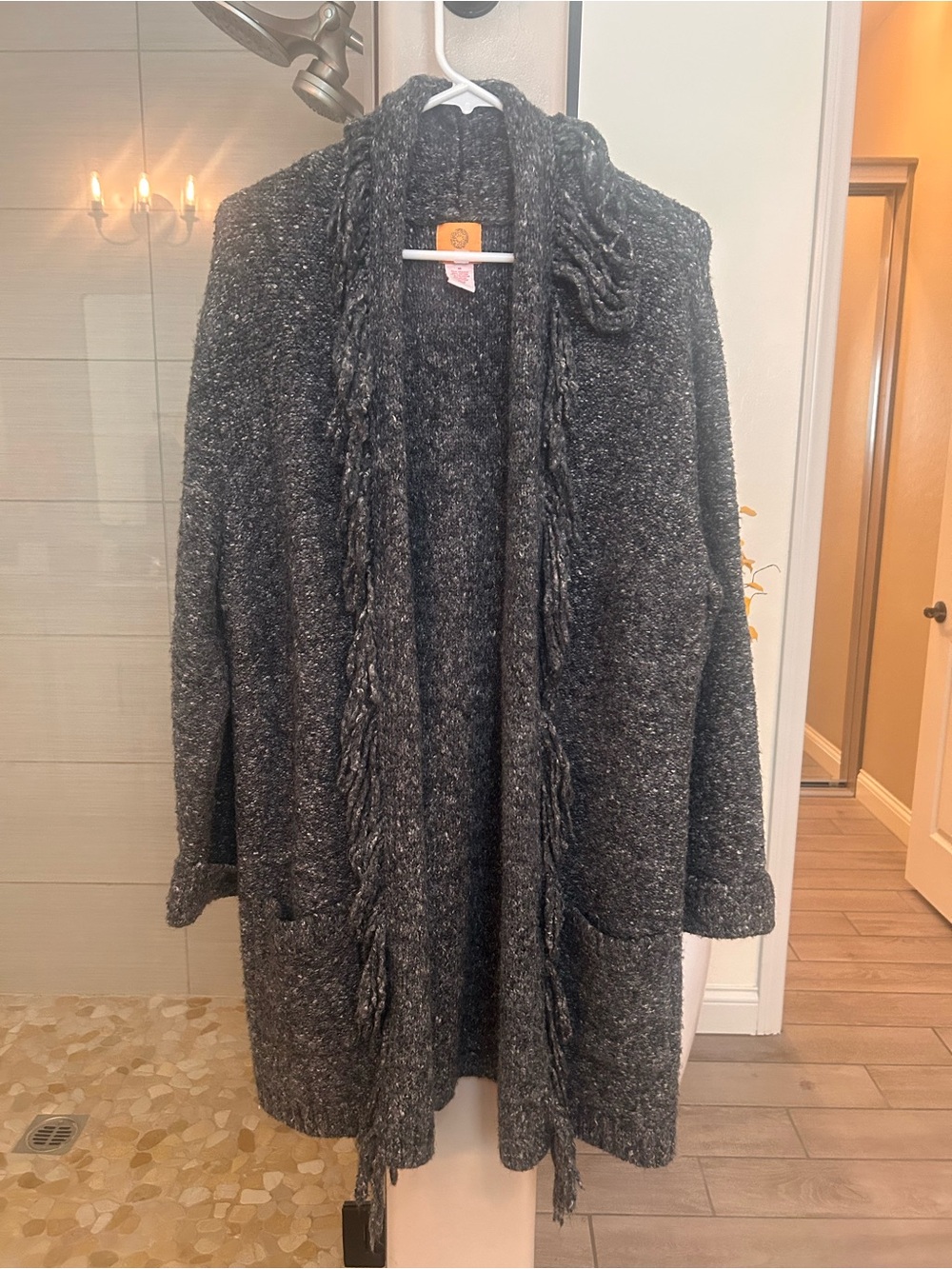 Ruby Rd. Dark Charcoal Gray Cardigan